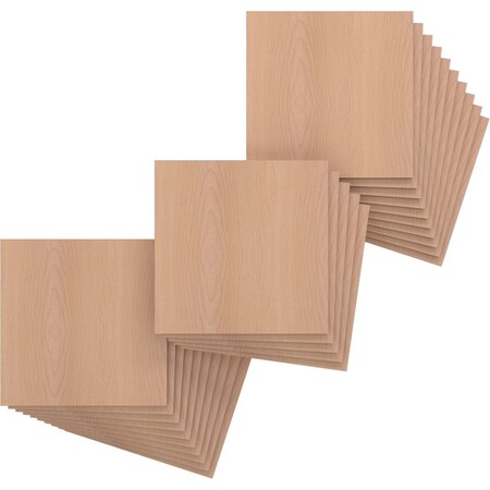 Ekena Millwork 11 3/4W x 11 3/4H x 1/4T Wood Hobby Boards, Alder, 25PK HBW12X12X250DAL